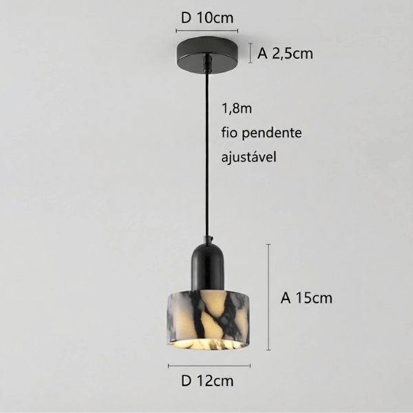 Pendente Mármore Estilo Nórdico em Pedra Natural