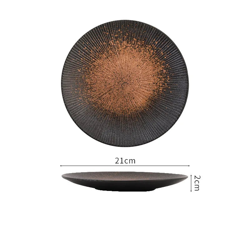 Prato Hana Retro em Cerâmica Japonesa