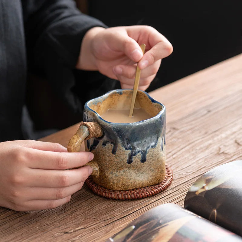 Caneca de Cerâmica Artesanal Estilo Japonês