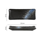 Prato Japonês Retangular para Sushi e Sobremesas em Cerâmica