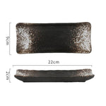 Prato Japonês Retangular para Sushi e Sobremesas em Cerâmica