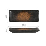 Prato Japonês Retangular para Sushi e Sobremesas em Cerâmica