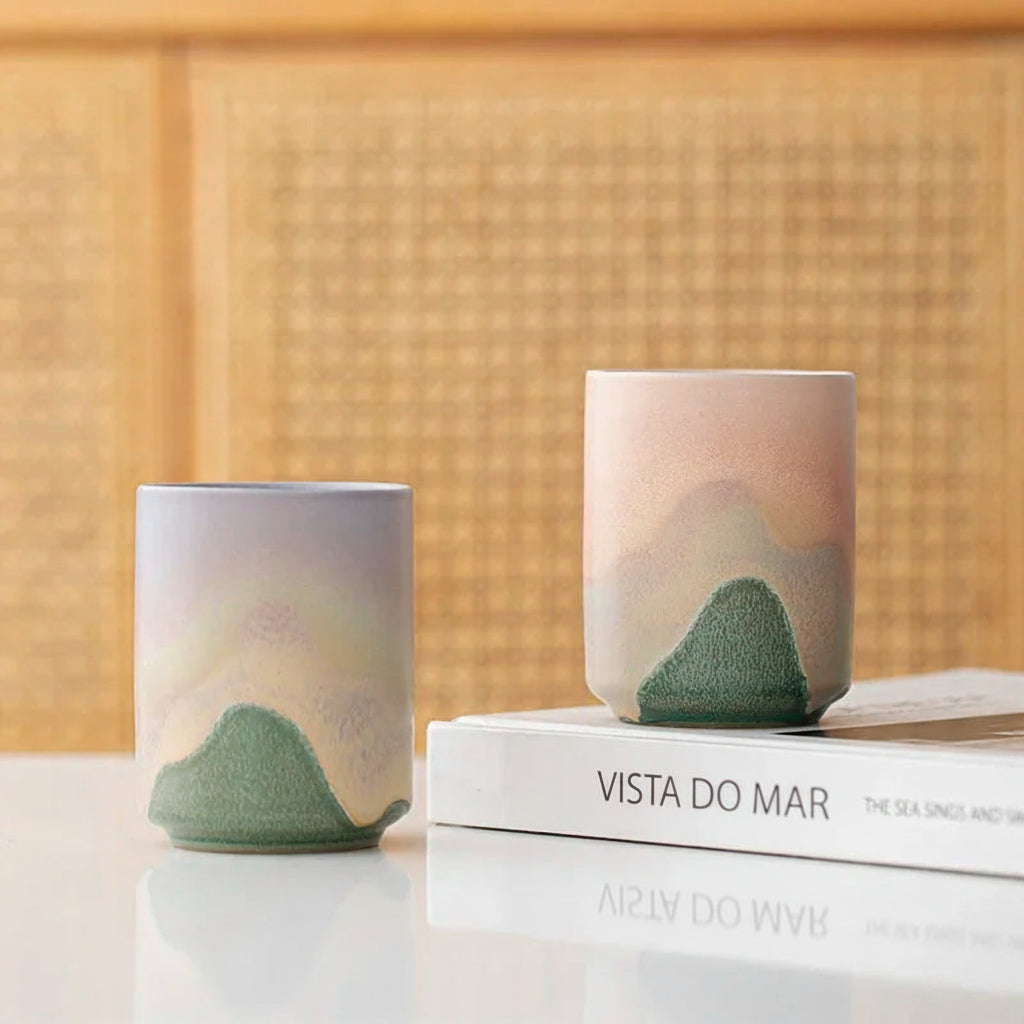 Copo Rústico Japonês em Cerâmica Artesanal