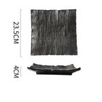 Prato Kuro Sabi Quadrado em Cerâmica Japonesa