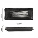 Prato Japonês Retangular para Sushi e Sobremesas em Cerâmica