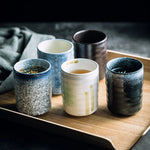 Copo Tumbler Japonês em Cerâmica Pintada Artesanal