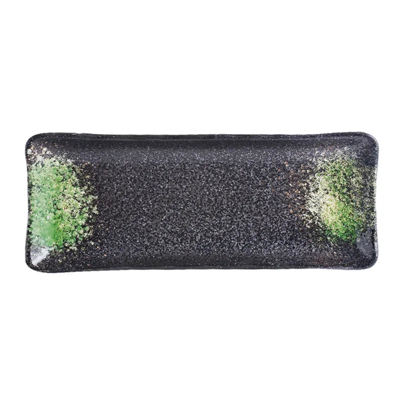 Prato Japonês Retangular para Sushi e Sobremesas em Cerâmica