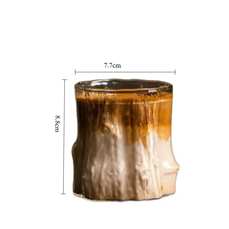 Copo de Café em Vidro Borossilicato com Textura Orgânica